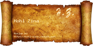 Hohl Zina névjegykártya